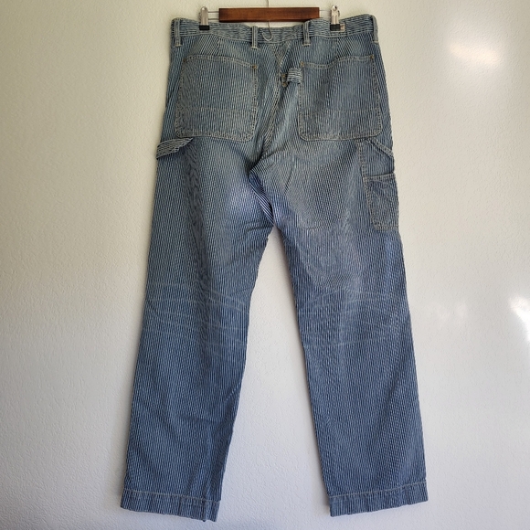 Blue Striped Denim Pants 36x34 - Picture 11 of 13